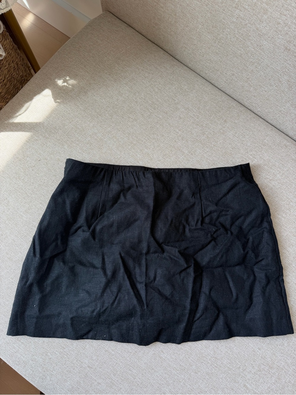 Abercrombie & Fitch Black Mini Linen Skort | Built-In Shorts | XS